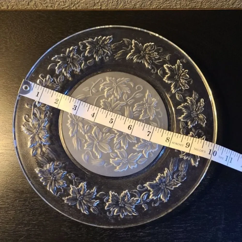 Princess House Fantasia Poinsettia Glass Plate Set 10